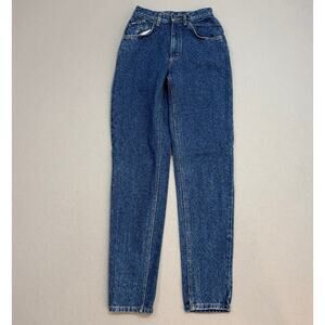 Vintage Lee Jeans Women's 7 Long (24x33) Blue High Rise Mom Denim 90s USA Made
